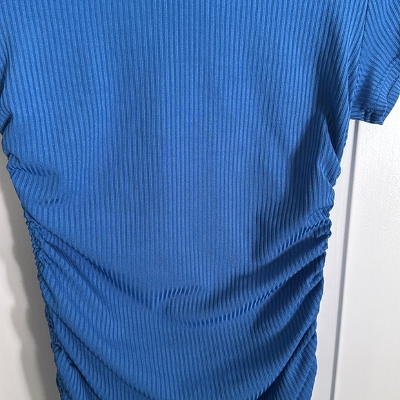 Women's Royal Blue Dress w/ Drawstring & Ruched Side Size Medium - Picture 2 of 3